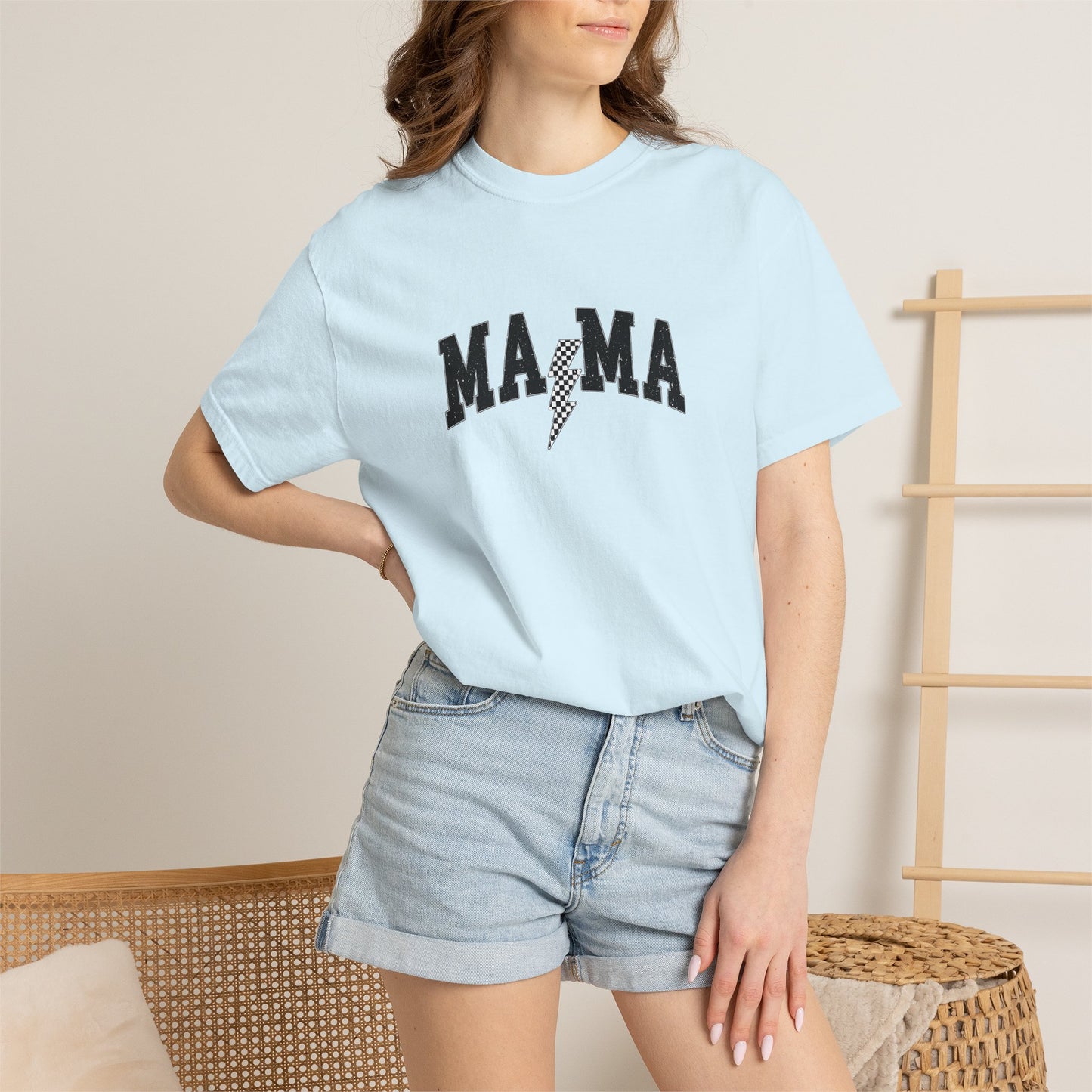 Mama Lightning T‑Shirt — “Running on School Pickup & Caffeine” Graphic Tee