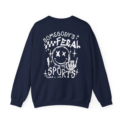 Somebody's Feral Sports Mom Crewneck Sweatshirt