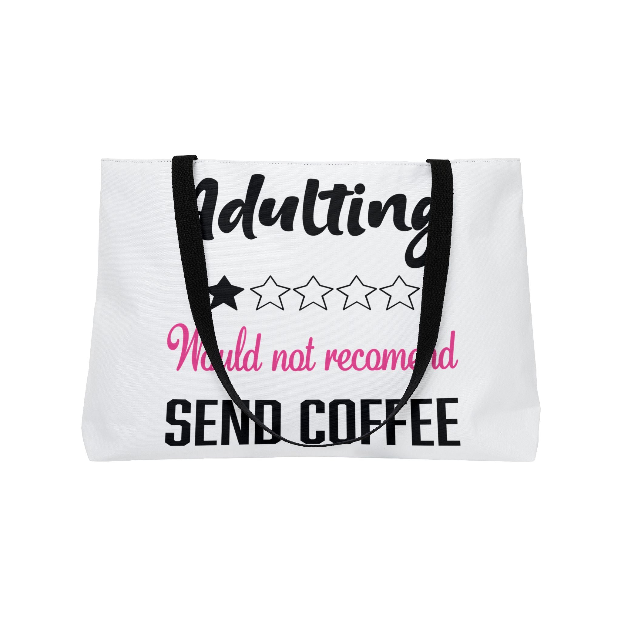 Weekender Tote Bag — "Feral Mother" & "Adulting: Would Not Recommend, Send Coffee" Printed Weekend Tote