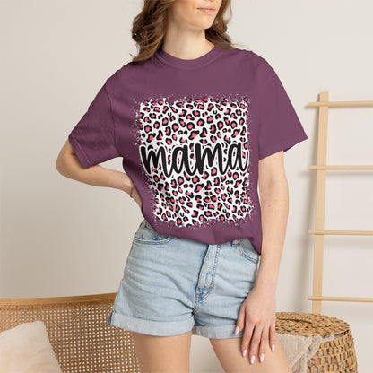 Pink Cheetah Mama Graphic T-Shirt