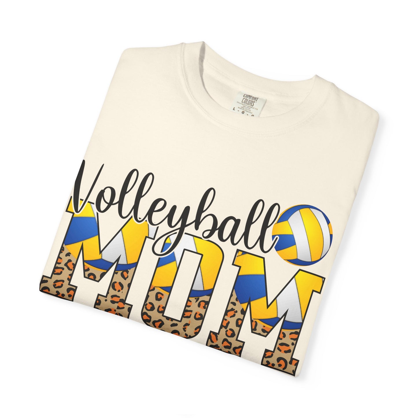 Volleyball Mom T-Shirt — Leopard Print & Ball Graphic