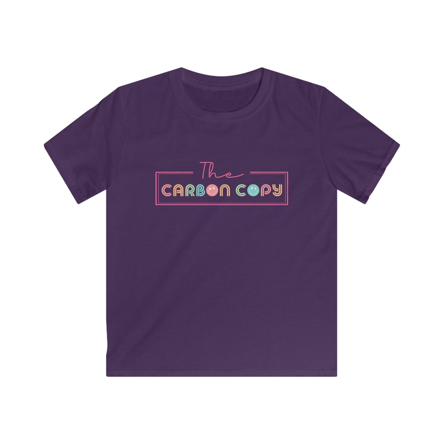 Kids Tee — "The Carbon Copy" Pastel Retro Logo