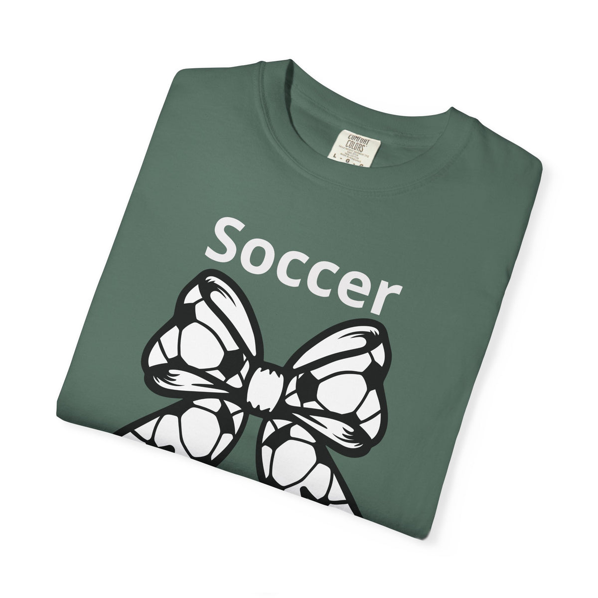 Butterfly Bow Graphic T-Shirt — 'Soccer Mama' Subtle Text