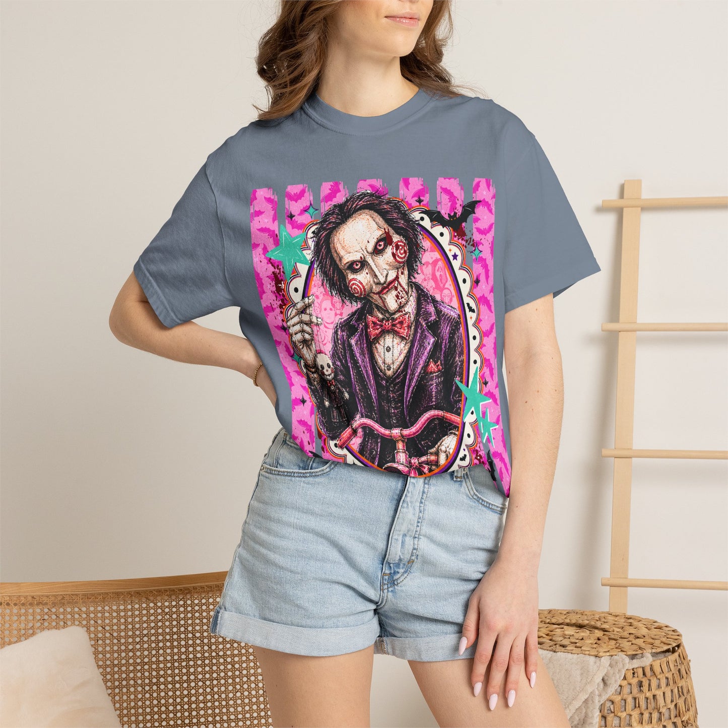 Horror Puppet Portrait T-Shirt — Creepy Ventriloquist Doll Art Tee