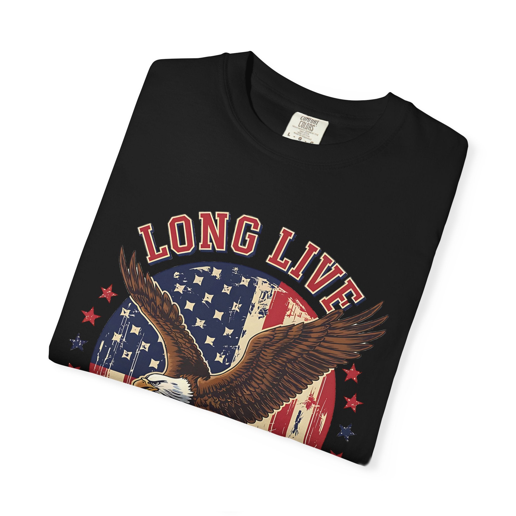 Long Live America T-Shirt — Vintage Bald Eagle Flag Graphic