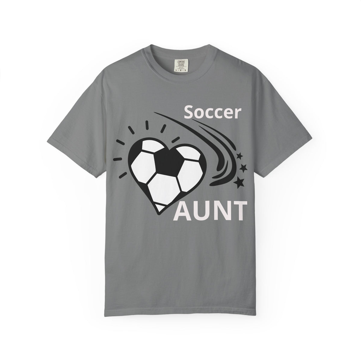 Soccer Aunt T-Shirt — Heart Soccer Graphic Tee for Proud Aunts