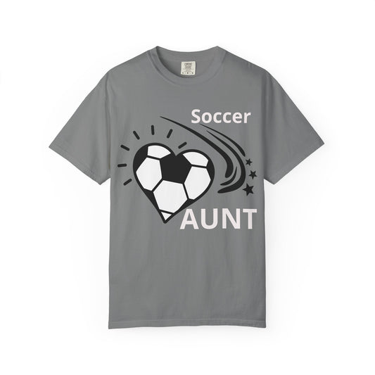 Soccer Aunt T-Shirt — Heart Soccer Graphic Tee for Proud Aunts