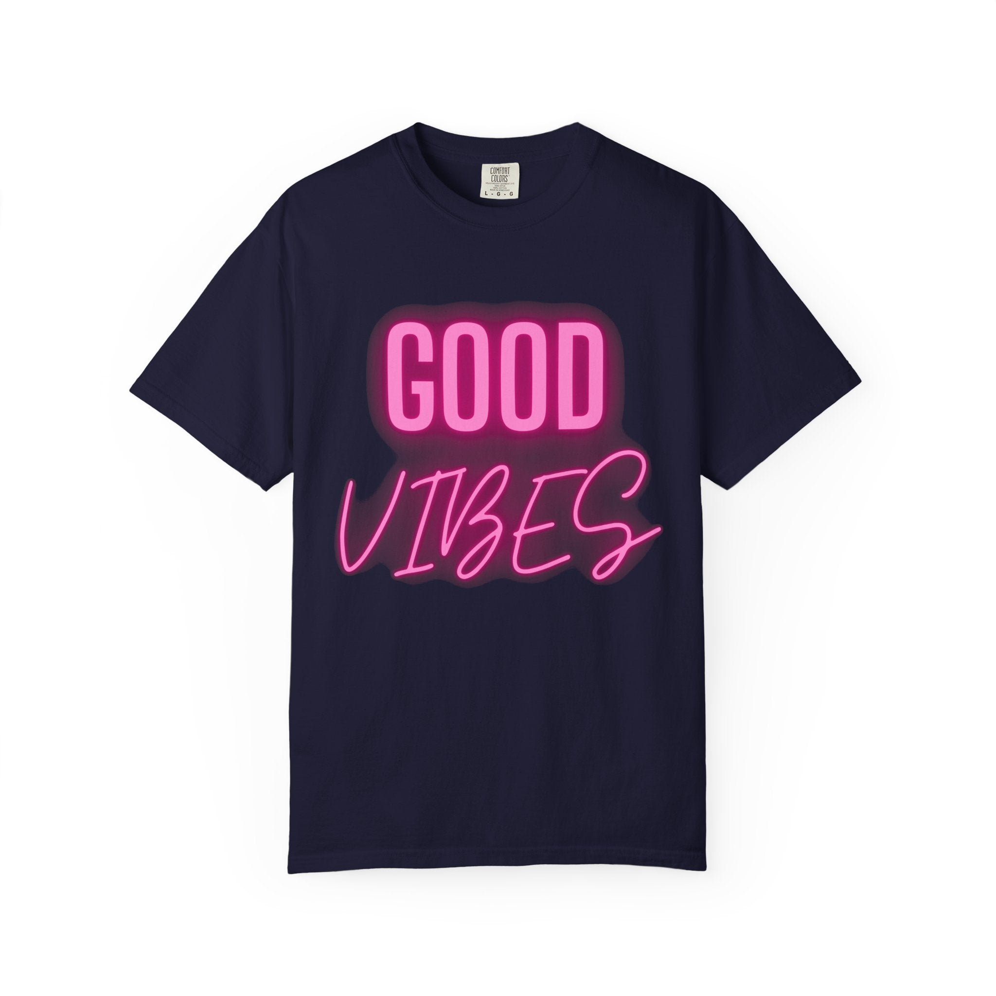Good Vibes T-Shirt — Retro Pink Neon Graphic Tee