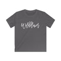 Kids Tee — "Wildflower" Script Graphic, Cute Floral Vibe for Young Girls