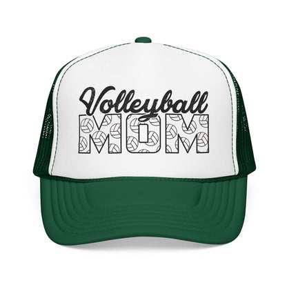 Volleyball Mom Trucker Hat – Foam Mesh Cap with Volleyball Pattern