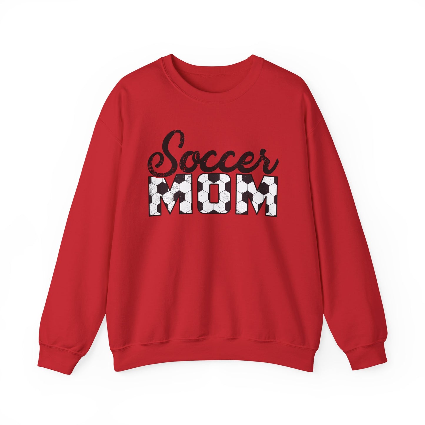 Soccer Mom Crewneck Sweatshirt — Ladies Soccer Mom Pullover with Soccer Ball Text