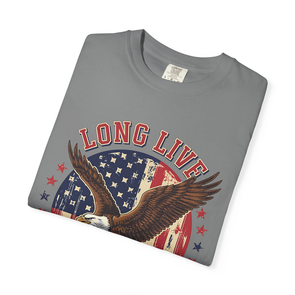 Long Live America T-Shirt — Vintage Bald Eagle Flag Graphic