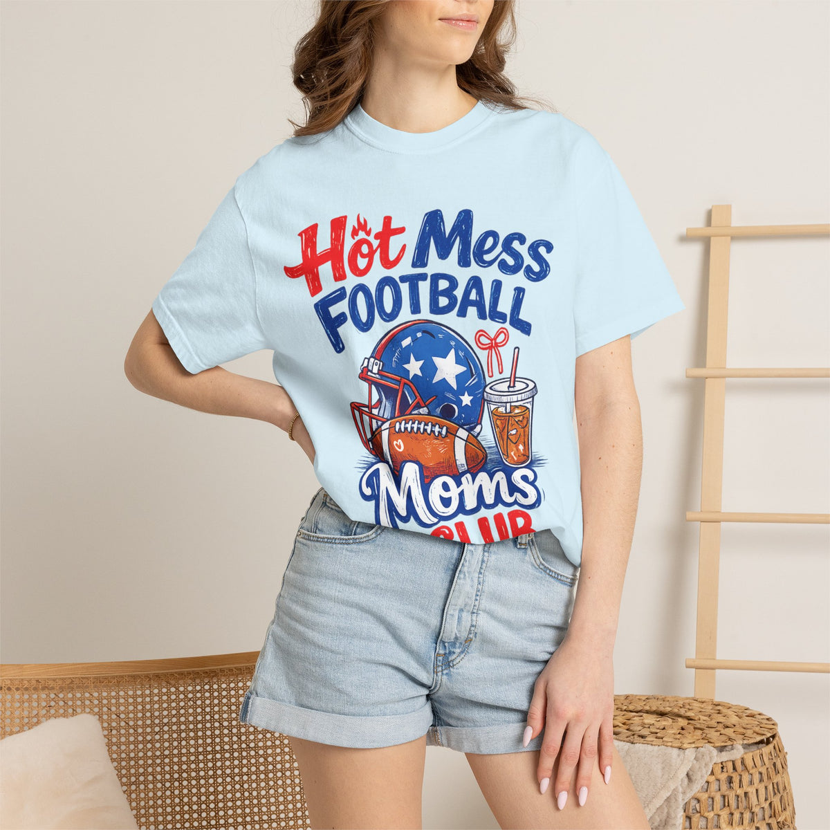 Hot Mess Football Moms Club T-Shirt