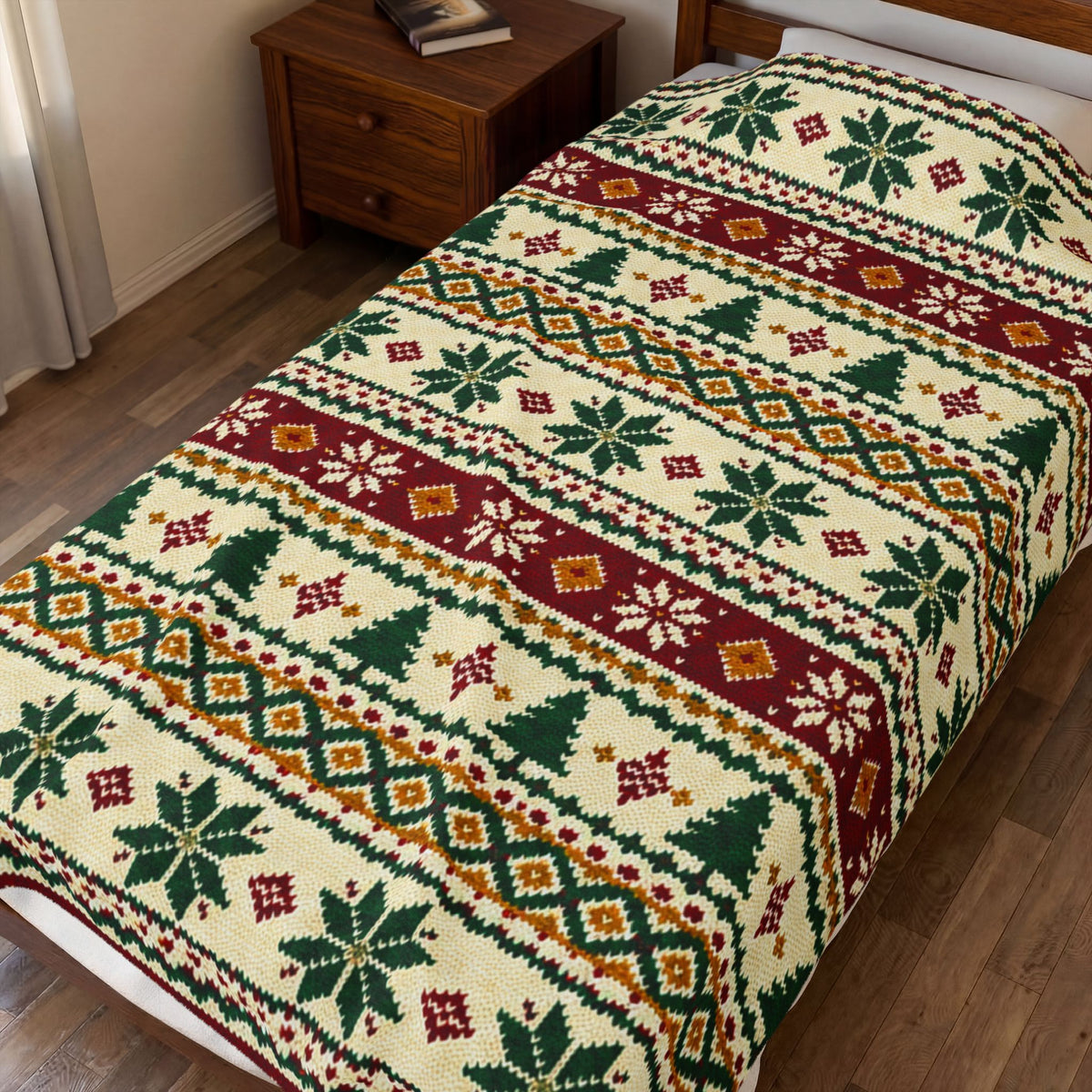 Nordic Christmas Pattern Velveteen Plush Blanket
