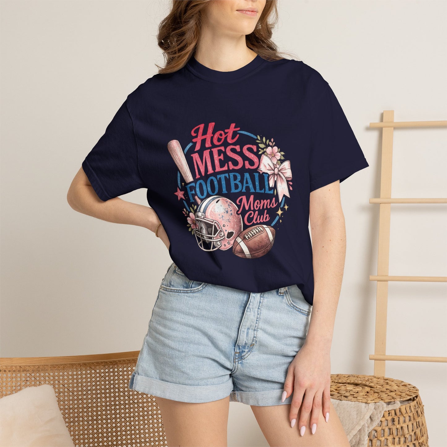 Hot Mess Football Moms Club T-Shirt