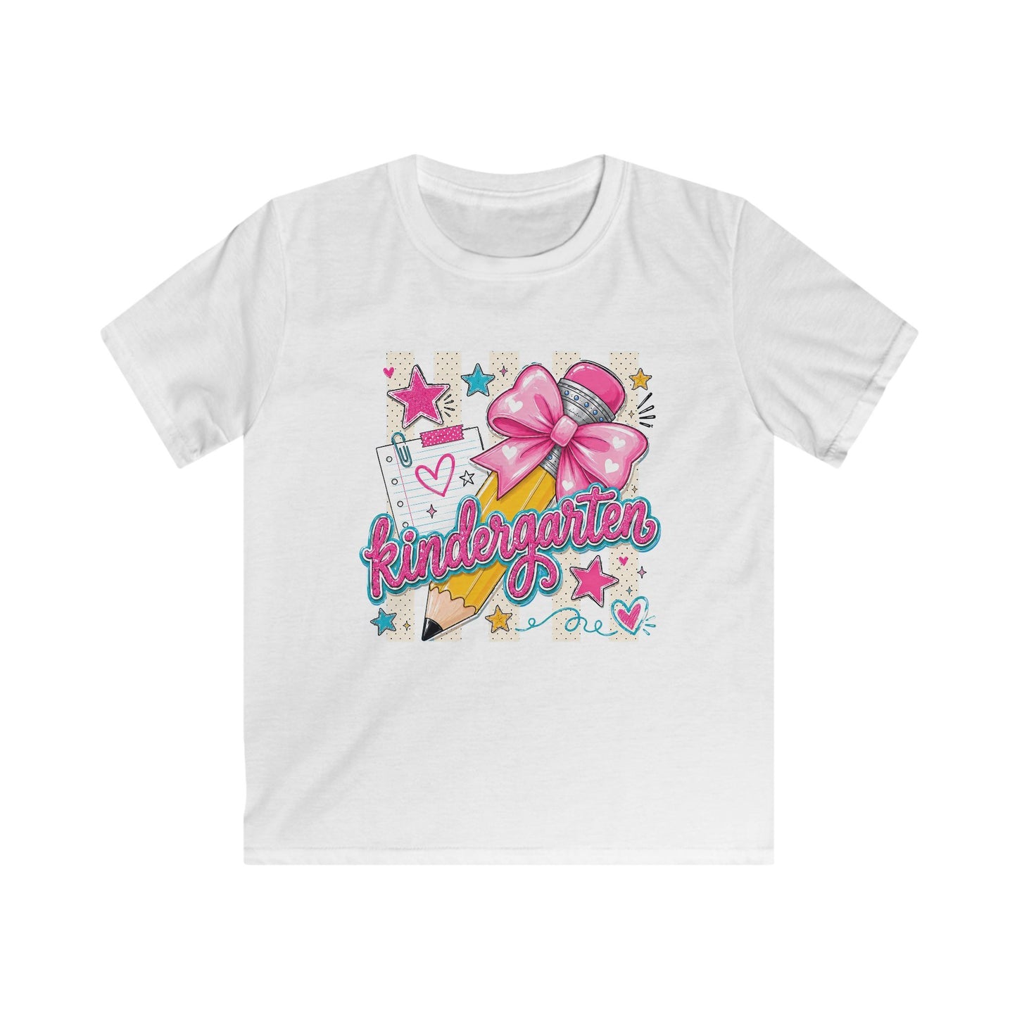 Kindergarten Kids T-Shirt — Cute Pink Bow Back-to-School Tee