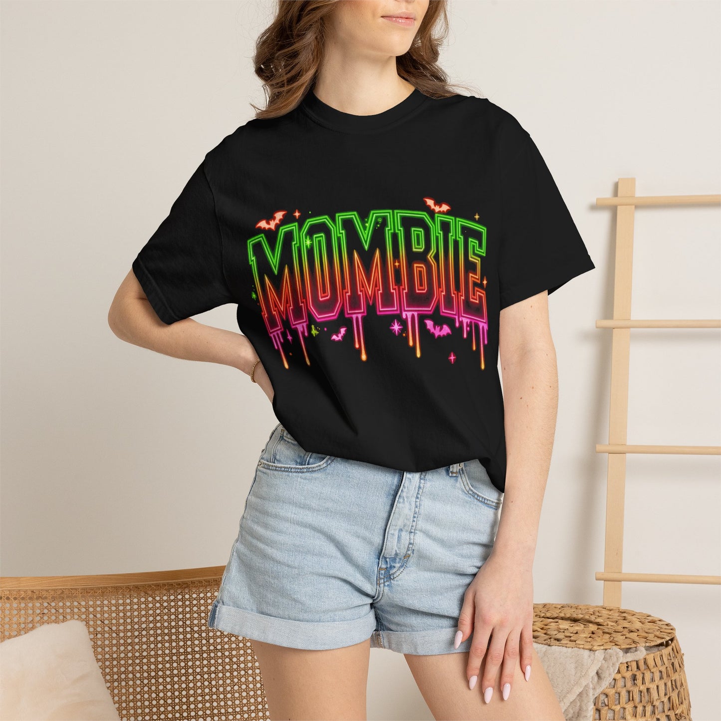 Mombie Halloween T-Shirt — Neon Drip Mom Zombie Graphic Tee