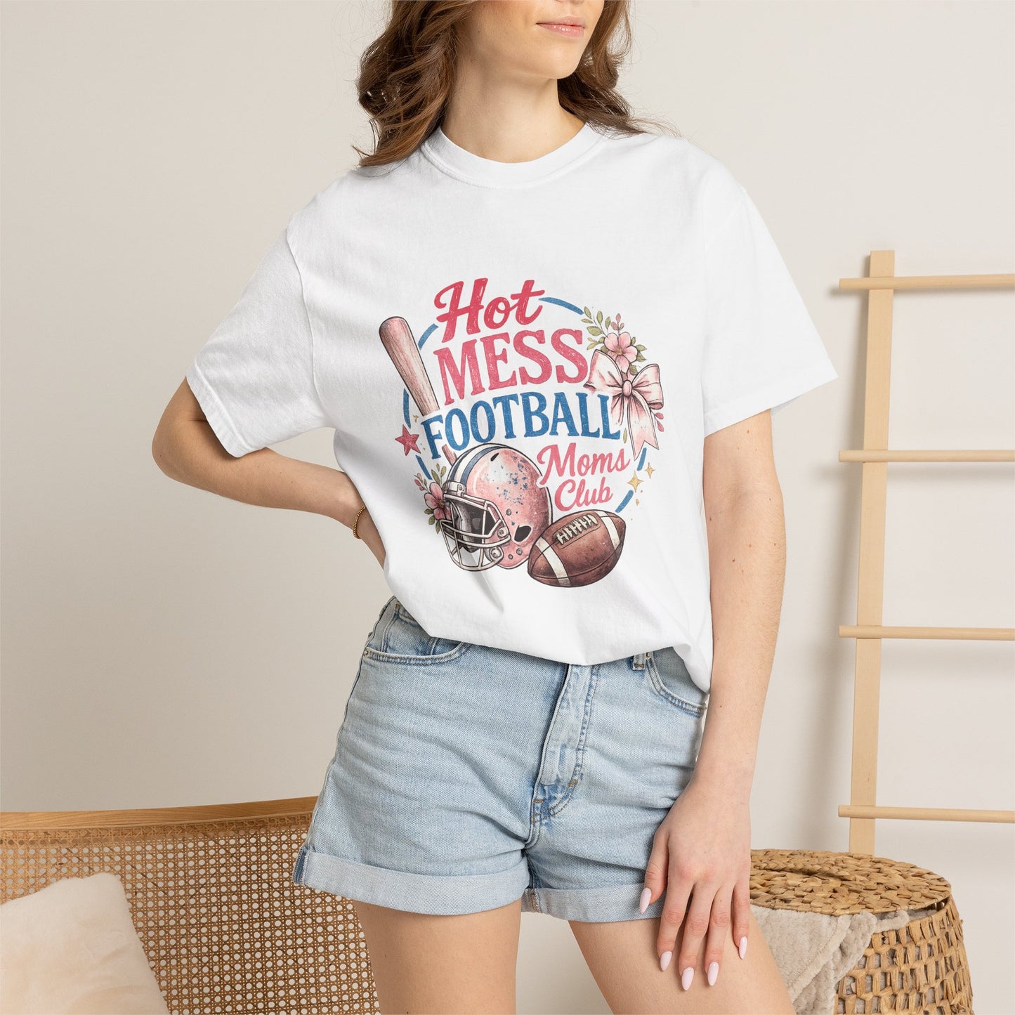 Hot Mess Football Moms Club T-Shirt