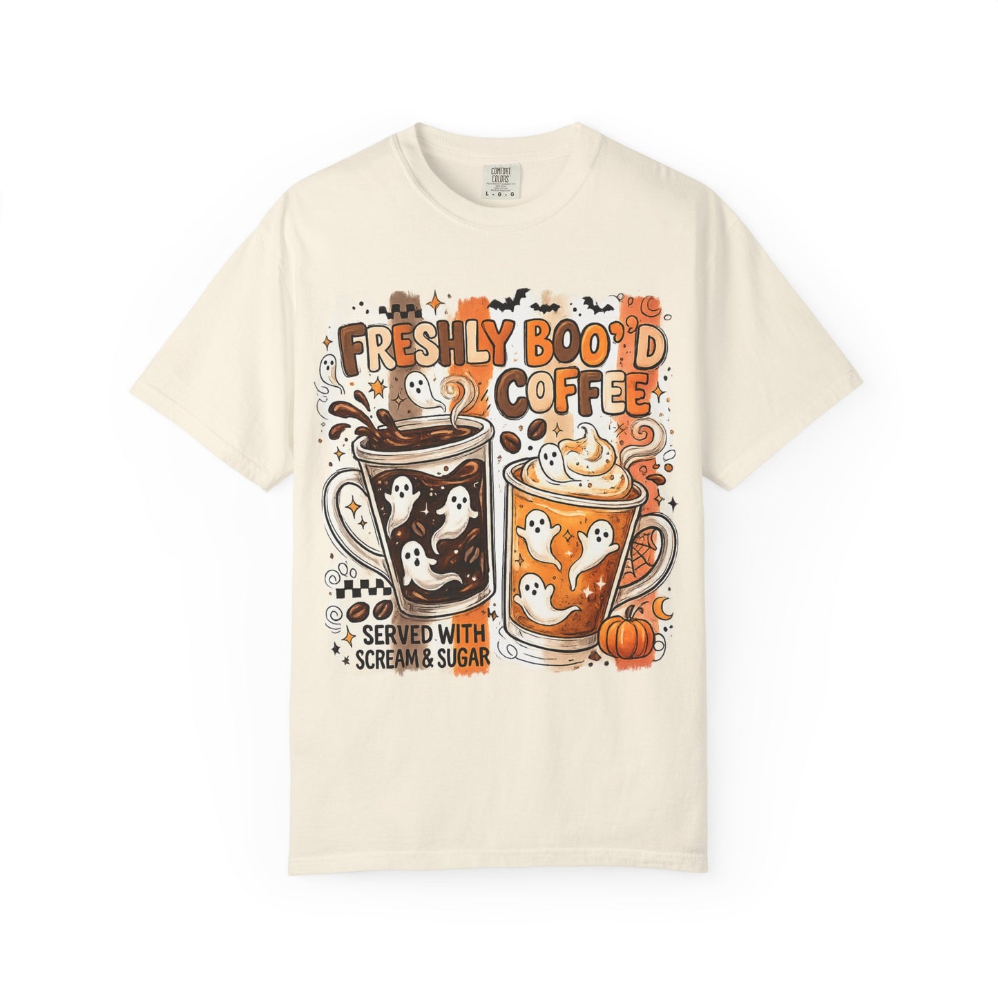 Freshly Boo'd Coffee Halloween T-Shirt — Cute Ghost Latte Graphic Tee