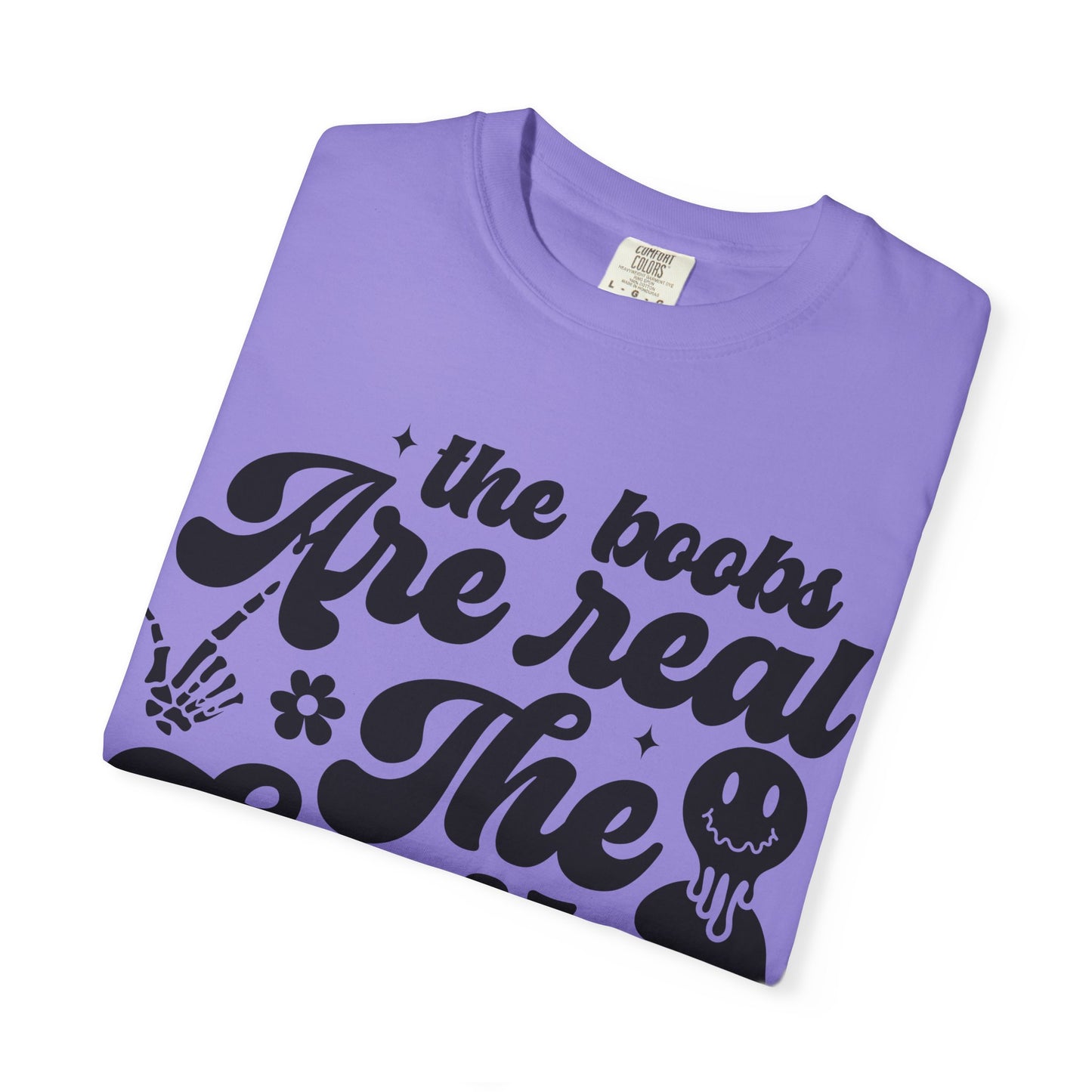 T-Shirt – "The Books Are Real, The Smile Is Fake" Vintage Script Literary Tee