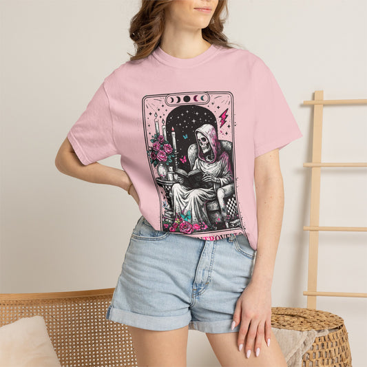 Introvert Tarot T-Shirt — Gothic Skeleton Card Graphic Tee