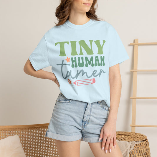 Tiny Human Tamer T-Shirt – Cute Parent/Teacher Graphic Tee