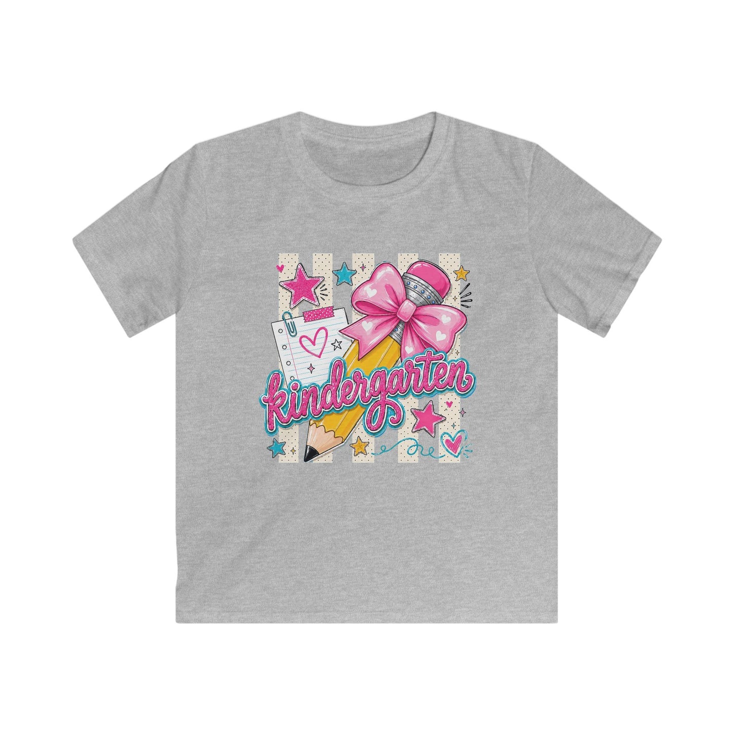 Kindergarten Kids T-Shirt — Cute Pink Bow Back-to-School Tee