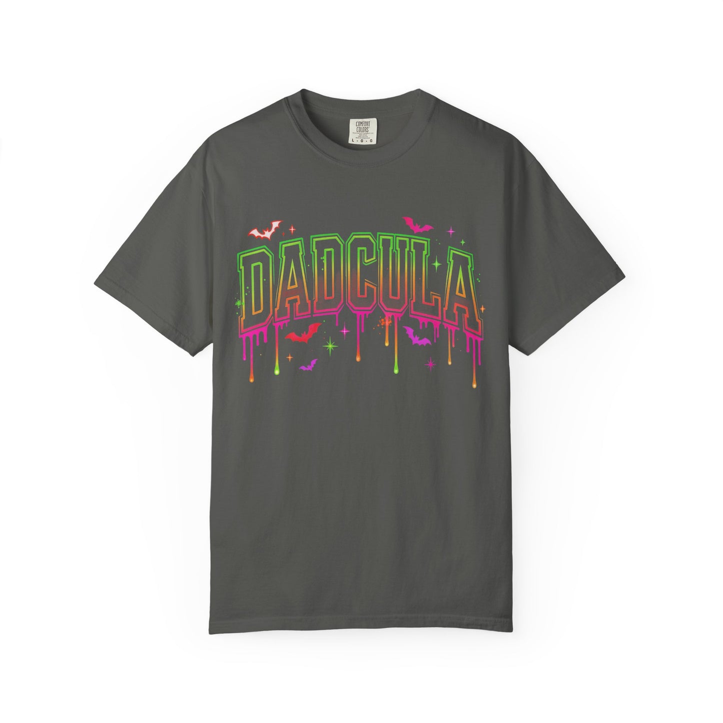 Dadcula Halloween T-Shirt — Neon Drip Vampire Dad Tee