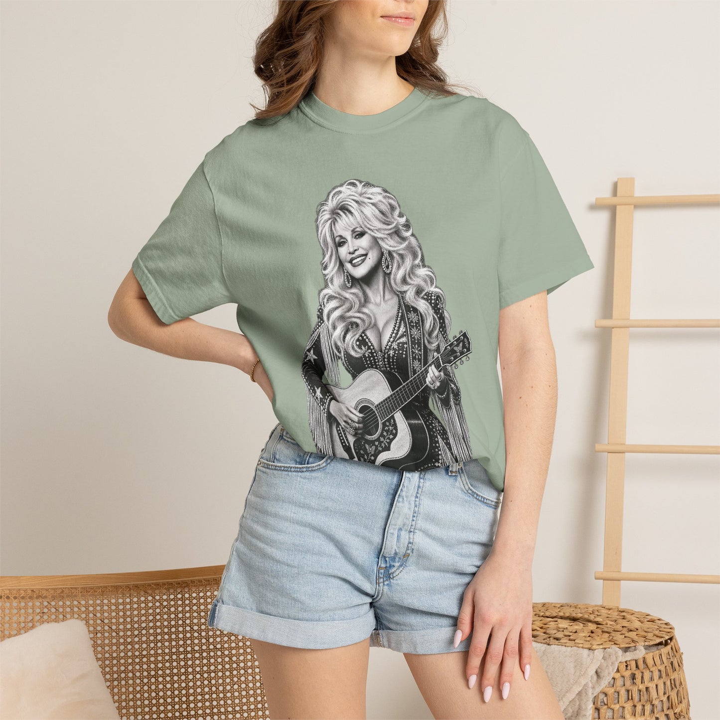 Country Singer Portrait T-Shirt - Acoustic Guitar Graphic Tee