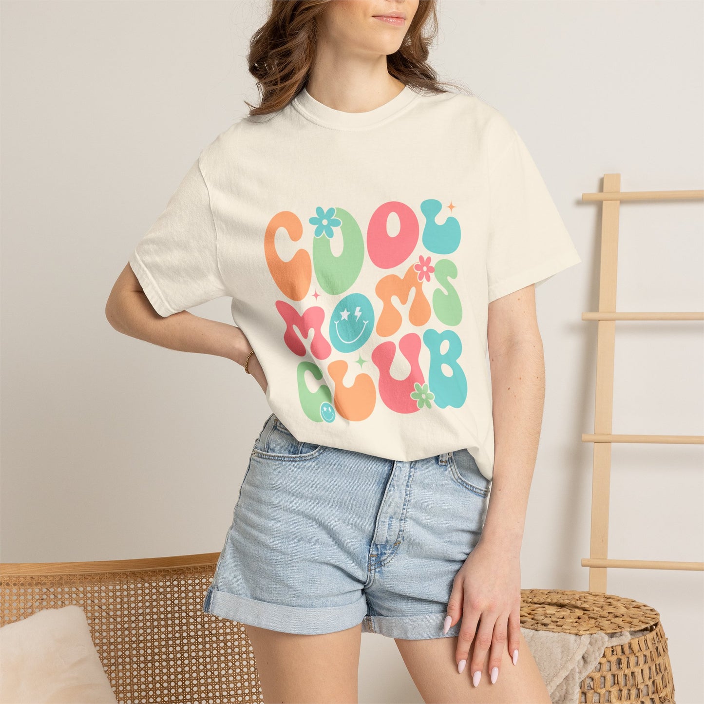 Cool Mom Club T-Shirt — Retro Floral Graphic Tee for Moms
