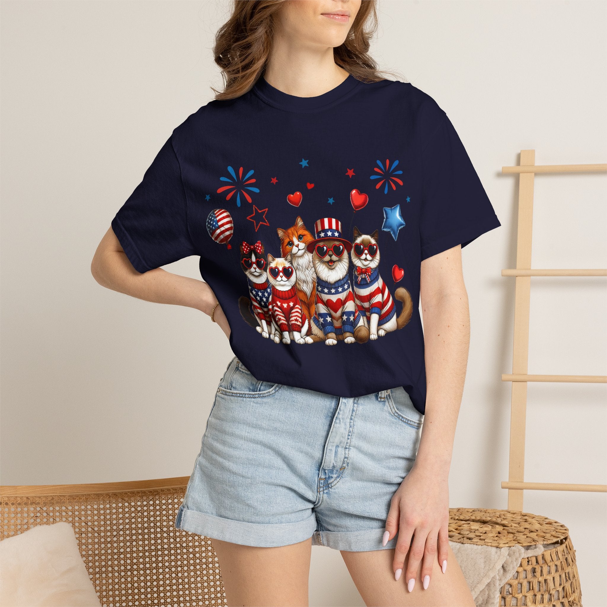 Patriotic Cats 4th of July T-Shirt
