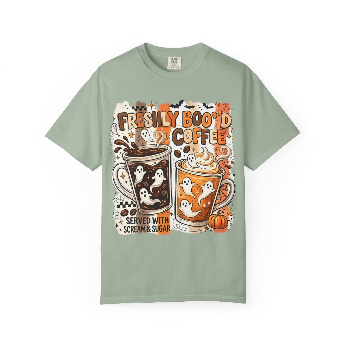 Freshly Boo'd Coffee Halloween T-Shirt — Cute Ghost Latte Graphic Tee