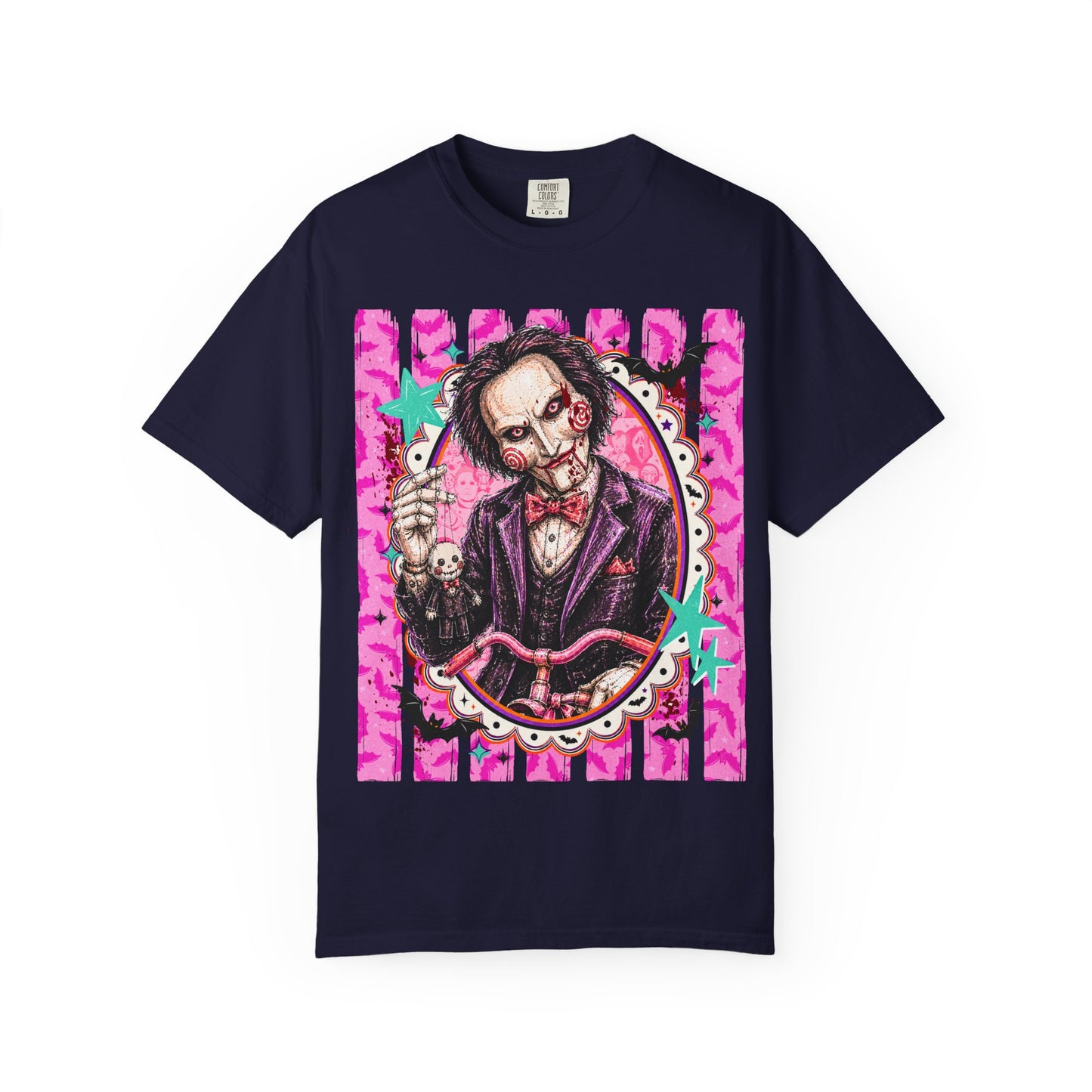 Horror Puppet Portrait T-Shirt — Creepy Ventriloquist Doll Art Tee