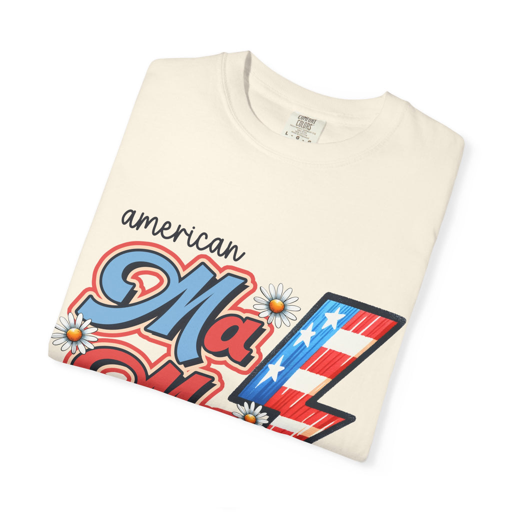 American MaMa Lightning Bolt T-Shirt — Retro Patriotic Mother's Day Tee