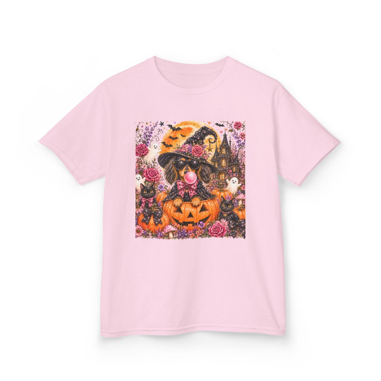 Kids Halloween Cat T-Shirt — Pumpkin Witch Costume Tee for Children