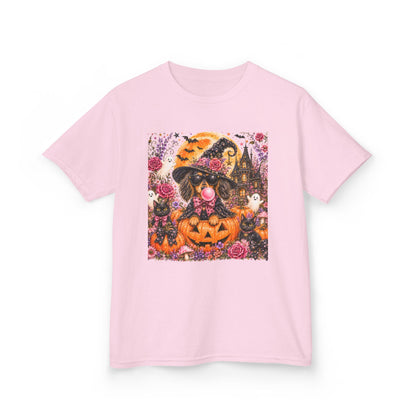 Kids Halloween Cat Witch T-Shirt