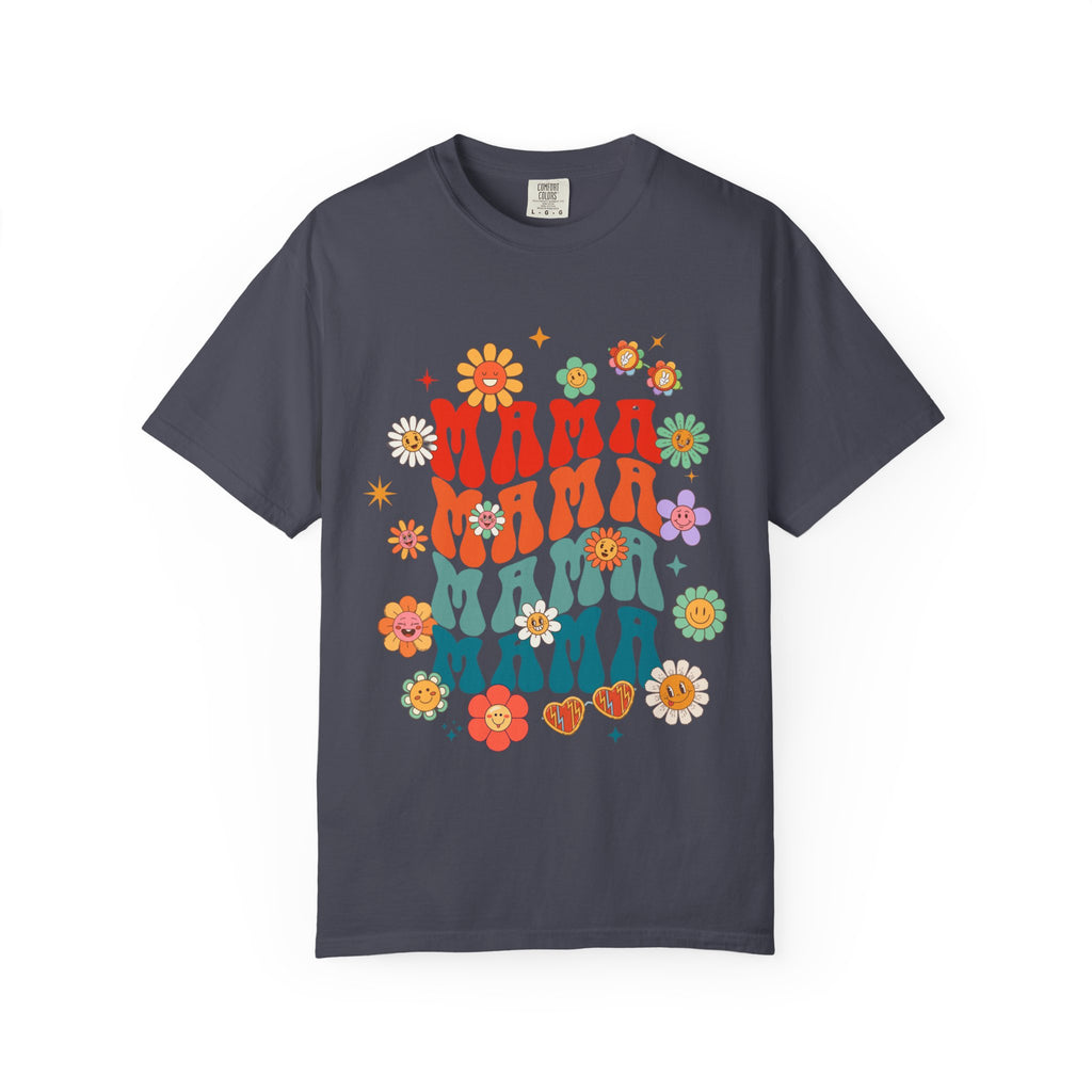 Mama Vibes Floral Retro T-Shirt — Vintage 70s Style Mother’s Day Tee