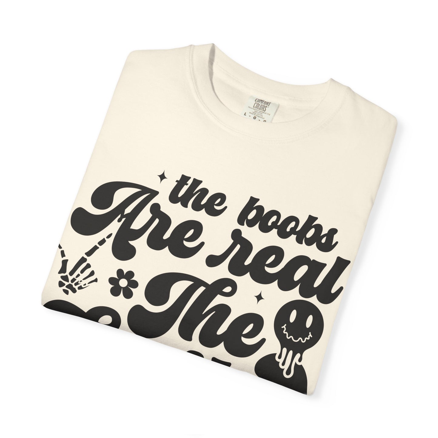 T-Shirt – "The Books Are Real, The Smile Is Fake" Vintage Script Literary Tee