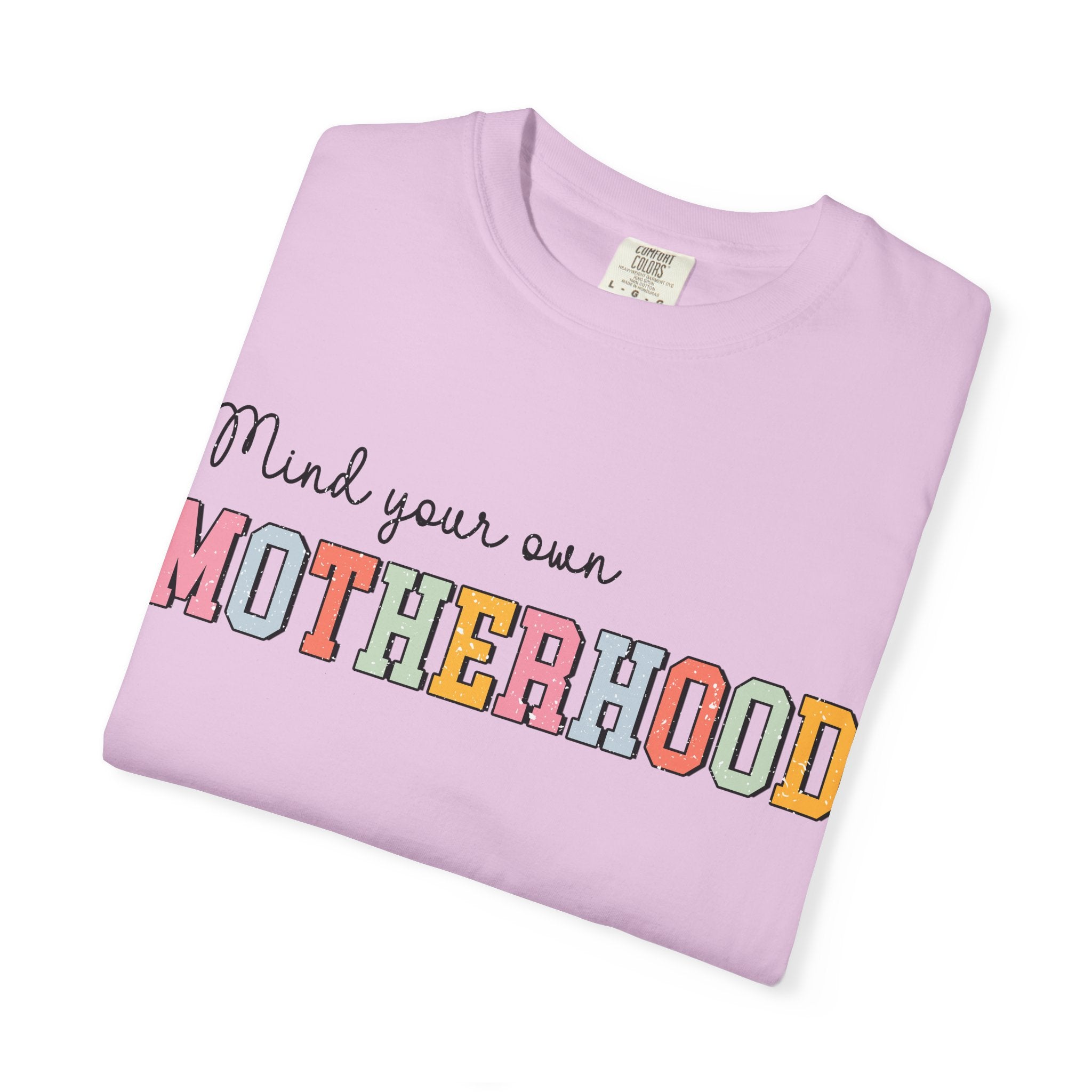 Mind Your Own Motherhood T-Shirt — Retro Colorblock Mom Tee