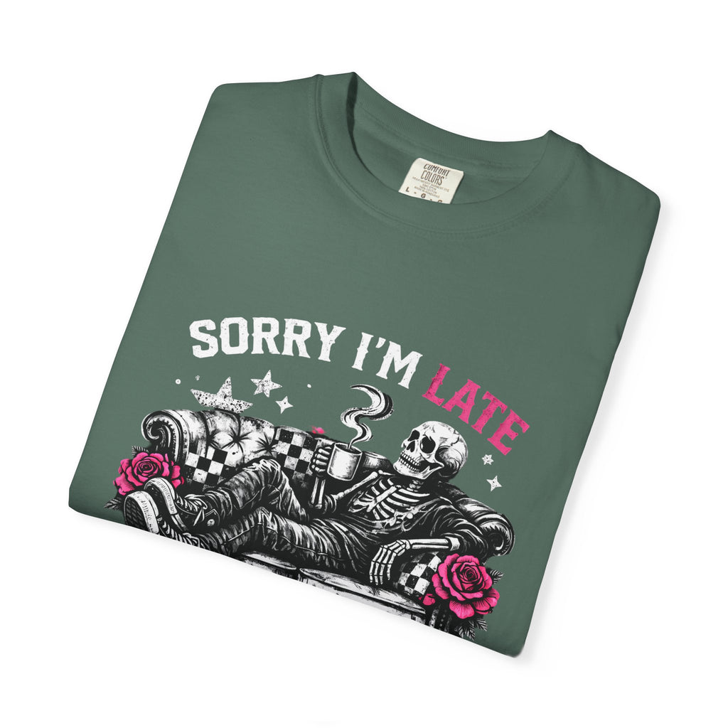 Skull & Roses 'Sorry I'm Late' T-Shirt