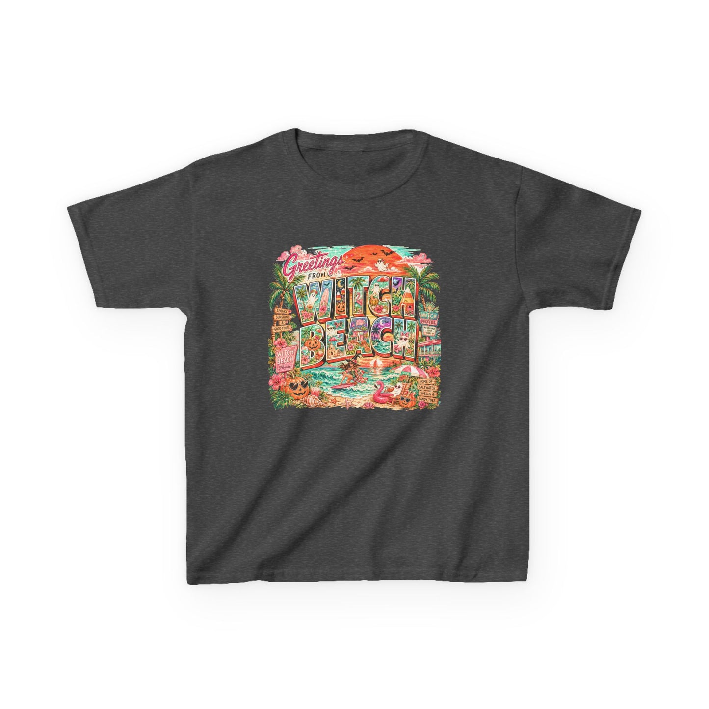 Kids T-Shirt — Retro Tropical 'Greetings From' Hawaii Postcard Design