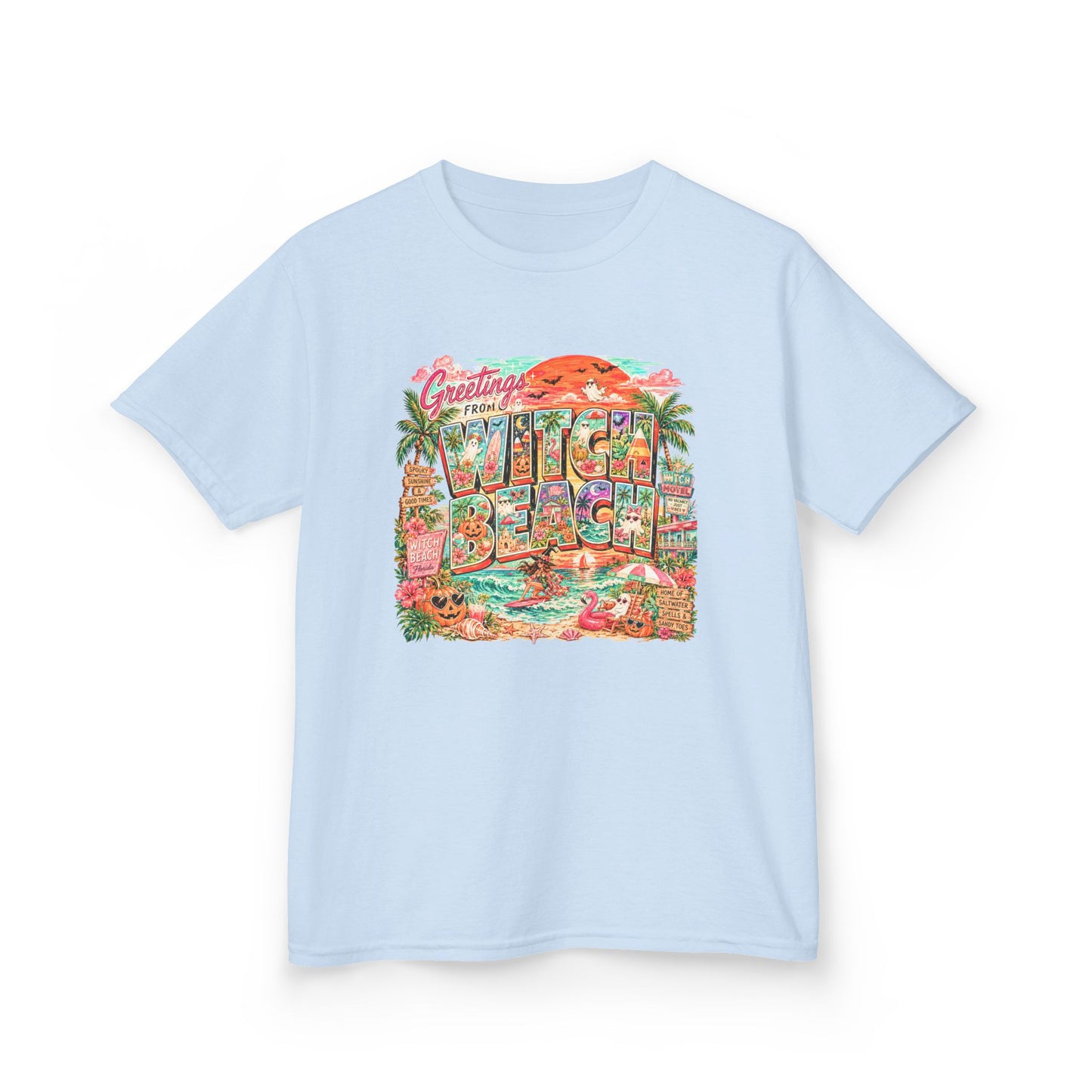 Kids T-Shirt — Retro Tropical 'Greetings From' Hawaii Postcard Design