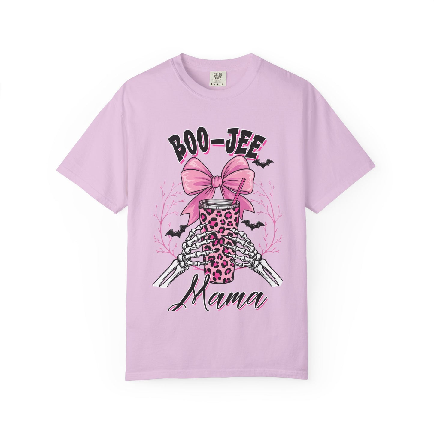 Boo-jee Mama T-Shirt — Pink Leopard Skull Coffee Travel Mug Graphic Tee