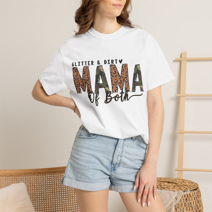 Mama of Both Leopard Graphic T-Shirt
