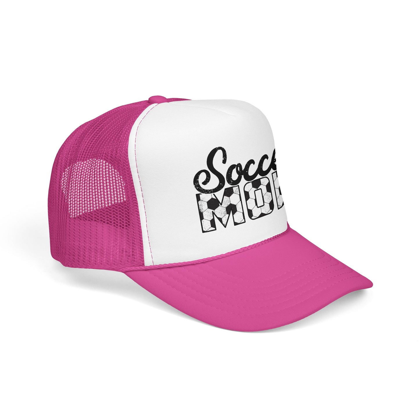 Soccer Mom Trucker Hat – Vintage Soccer Ball Lettering Foam Cap