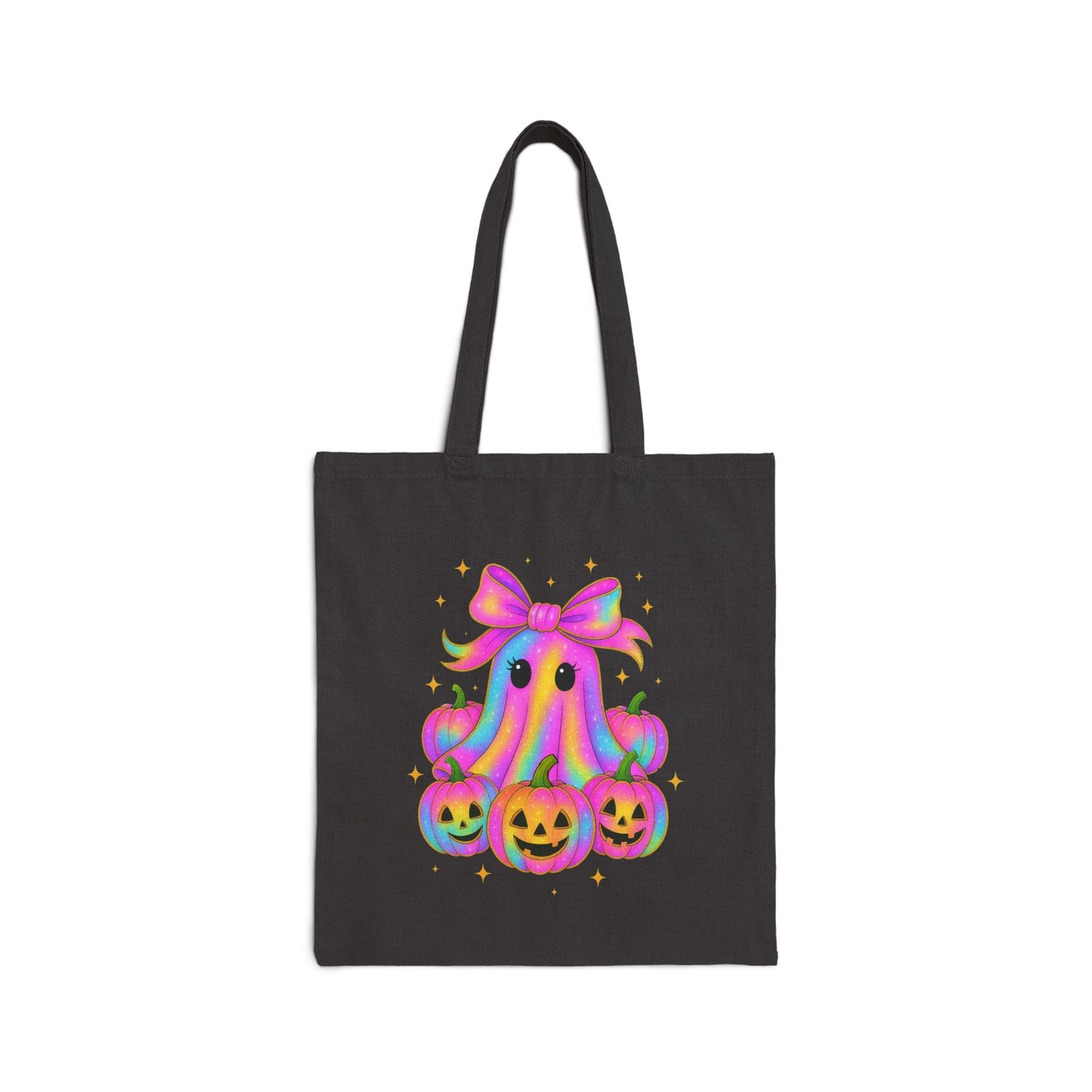 Cute Pastel Ghost Tote Bag – Halloween Pumpkin Trick-or-Treat Canvas Tote