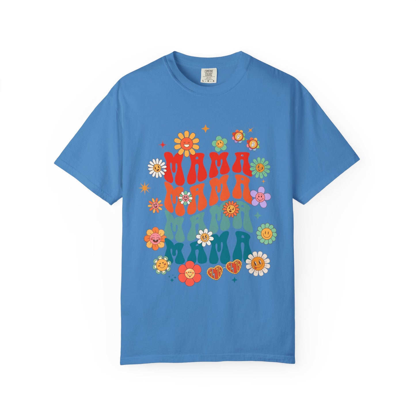 Mama Vibes Floral Retro T-Shirt — Vintage 70s Style Mother’s Day Tee