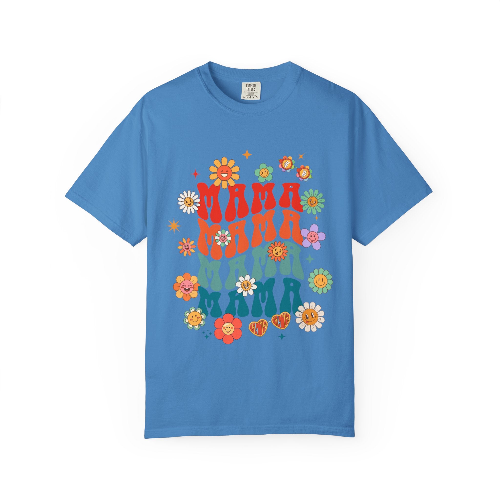 Mama Vibes Floral Retro T-Shirt — Vintage 70s Style Mother’s Day Tee