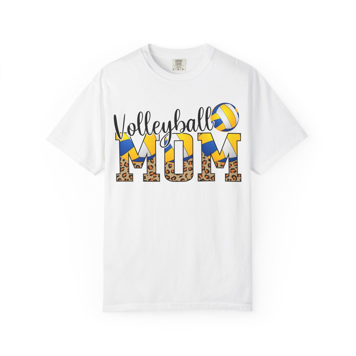 Volleyball Mom T-Shirt — Leopard Print & Ball Graphic