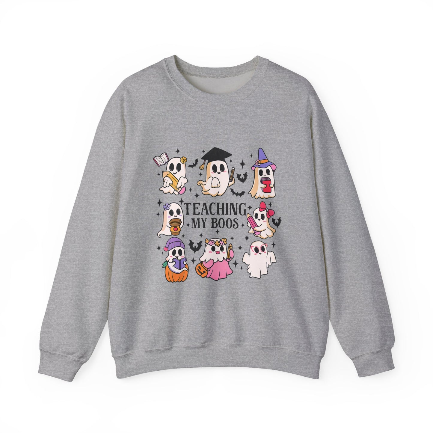 Teacher Halloween Sweatshirt - "Teaching My Boos" Cute Ghosts Crewneck